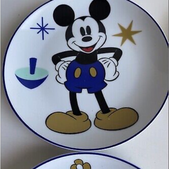 Disney Mickey & Minnie Mouse Hanukkah Celebration Appetizer Plates set o…